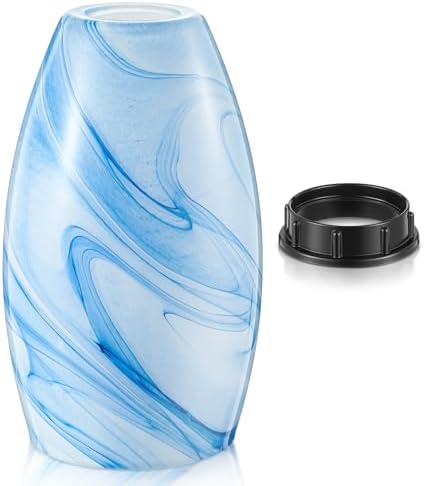 Teenyyou 1 Set Oval Glass Lamp Shade Replacement, Ocean Blue