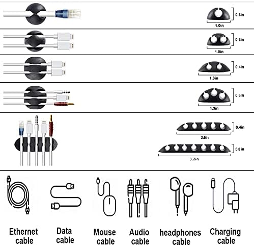 Cord Management Organizer Kit 4 Cable Sleeve split 192PCS Cable Management