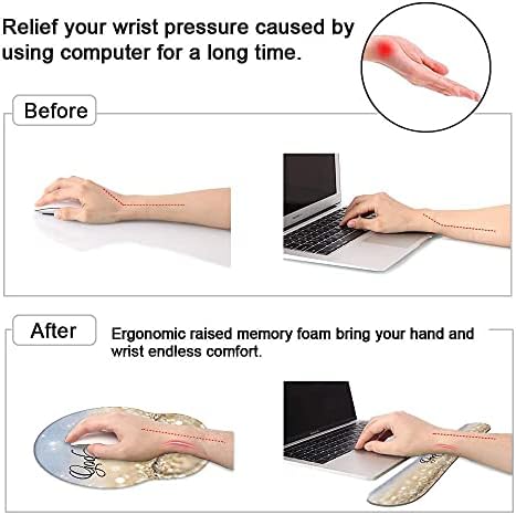 Keyboard Wrist Rest and Mouse Pad Wrist Rest Support Set with Coasters, Non-Slip PU Base for Gaming and Office, Comfortable & Lightweight for Easy Typing & Pain Relief - Quote Bible Verses Psalm 46:5