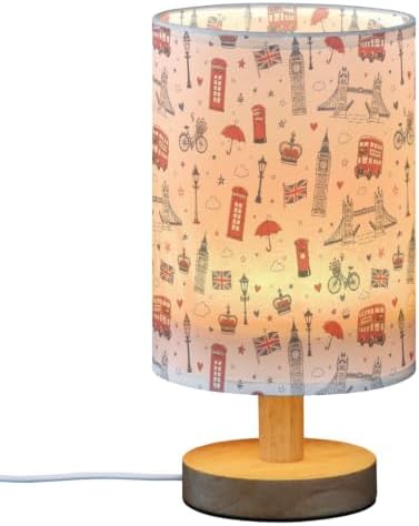 ALAZA London British Flag Big Ben Union Jack Decor Bedside Table Lamp with USB Port for Bedroom Nightstand Office Desk LED Bulb Included