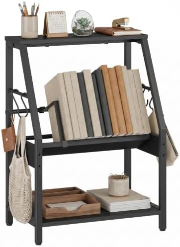HOOBRO Desktop Bookshelf, 3-Tier Desk Organizer Shelf, Small Office Shelves