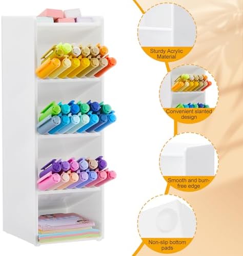 MotiMind Acrylic Pen and Marker Organizer for 50 Markers