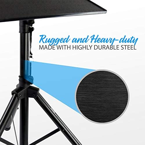 Pyle Adjustable Universal Projector Stand – Heavy Duty Tripod for Laptops, Computers, DJ Equipment & Projectors – Ideal for Stage, Studio & Office Events – Height Adjustable 28" to 46"