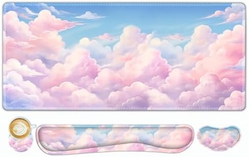 ToLuLu Large Mouse Pad Desk Pad, Wrist Rest Desk Mat for Keyboard and Mouse