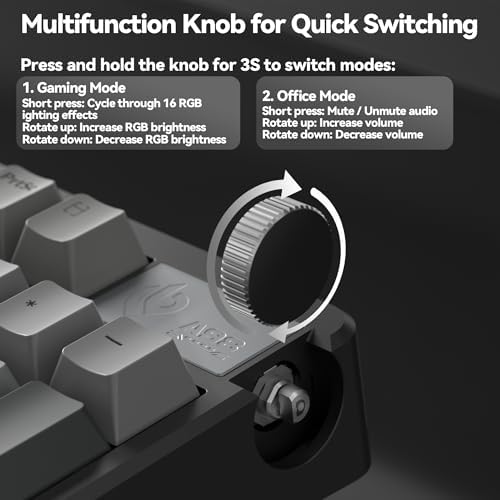 LEOBOG A98 Wireless Gaming Creamy Mechanical Keyboard with Number Pad Knob