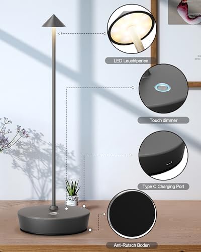 Cordless Table Lamp Rechargeable 6000mAh Battery Outdoor LED Light