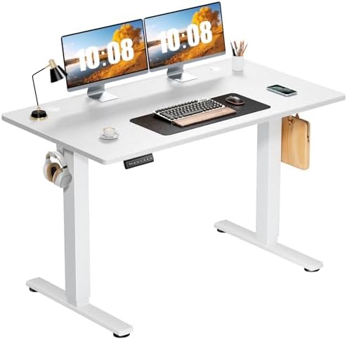 DUMOS 41 Inch Electric Standing Desk, Memory Adjustable Home Office Desk