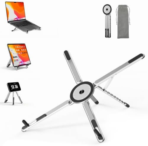 SupeDesk Adjustable Laptop Stand, 3-in-1 Magnetic Stand for Laptop & Tablet