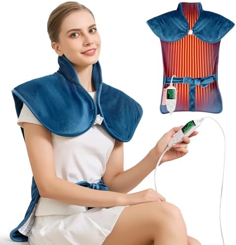 Mothers Day Gifts & Birthday Gifts for Mom Wife Men, Portable Heating Pad – Heated Weighted Blanket for Neck, Shoulders & Back – Extra Large 25"x37" Full Back Heating Pad – Auto Shut-Off