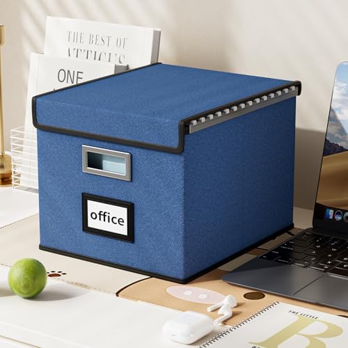 File Organizer Box with Lids, Collapsible File Folder Organizer