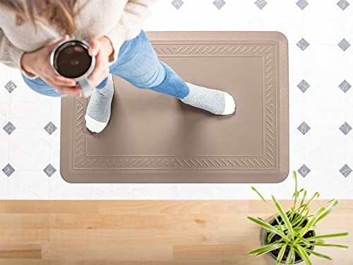 WeatherTech ComfortMat | 24" x 36" Anti-Fatigue Mat, 3/4" Thick, Slip Resistant, Easy to Clean, Bordered Pattern (Tan)
