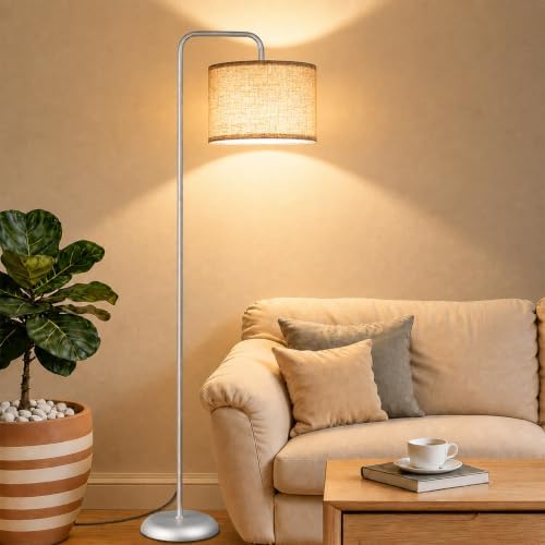 TJOY Floor Lamp, ‌Silver‌ Standing Floor Lamp for LivingRoom with 3CCT Bulb