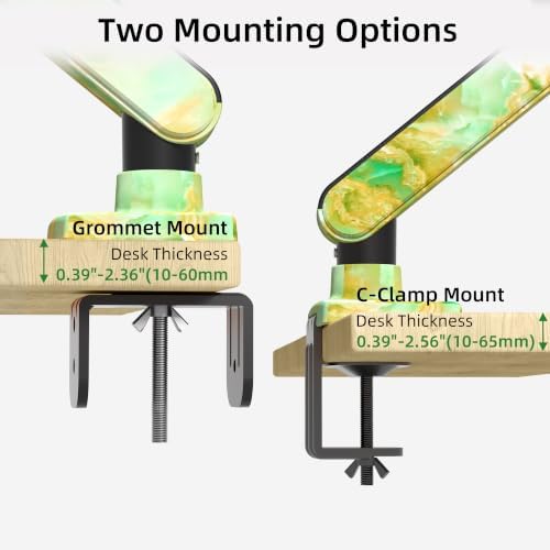 Single Monitor Arm for 17 to 35 inch, Hold 22 lbs, (Stone Green)