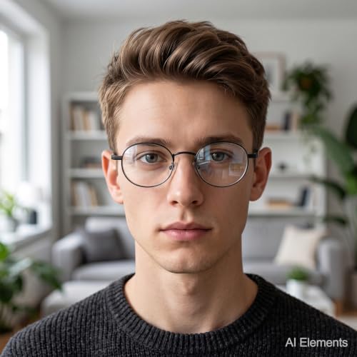 Dollger Oval Blue Light Glasses for Women Retro Anti Bluelight Blocker Glasses Men for Computer Small Metal Frame Eyeglasses
