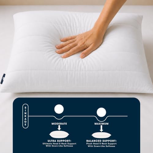 Serta Down Illusion Medium/Firm Cooling Bed Pillows, King (2 Pack)
