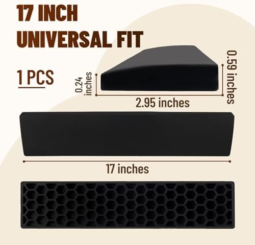 17 Inch Silicone Keyboard Wrist Rest, 0.59 Inch Thick Ergonomic Wrist Support for Full Size Mechanical & Membrane Keyboards, Honeycomb Non-Slip Pad for Office Gaming (Black)