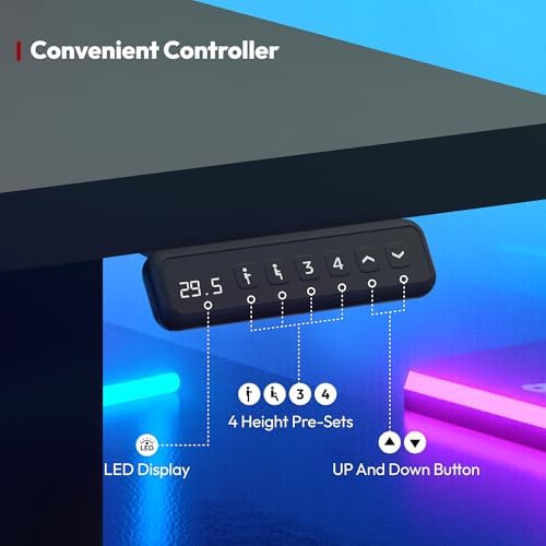 SANODESK 63" Reversible L-Shaped Electric Standing Corner Computer Desk