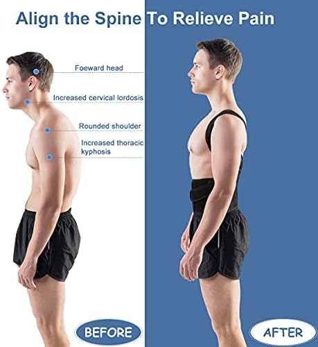 Back Brace Posture Corrector for Women and Men - Adjustable Posture Back Brace for Upper and Lower Back Pain Relief - Improve Back Posture and Lumbar Support,Medium(Waist:29-33 Inches)