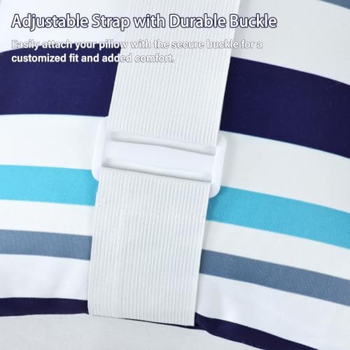 2 Pcs Outdoor Headrest Pillow for Patio Chaise Lounge 11"x16"