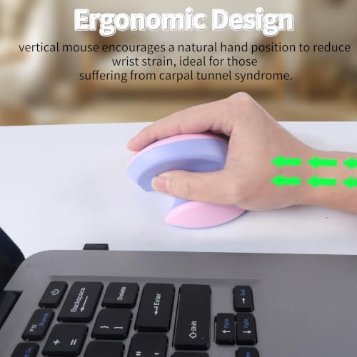 Ergonomic Mouse,Bluetooth & 2.4G Dual Mode Vertical Wireless Mouse Rechargeable Optical Mice Cordless Quiet Clicks with USB Receiver,6 Buttons for Laptop/MacBook/PC/Desktop-Suitable for Small Hands