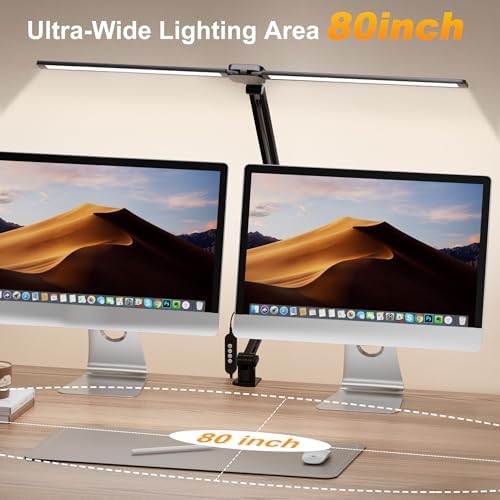 CHARYJOD LED Desk Lamp for Office Home, Architect Desk Light with Clamp