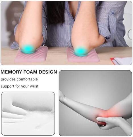 MOSISO 2 Pcs Ergonomic Memory Foam Wrist Rest for Laptop, Pink