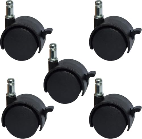 MySit 2" Replacement Office Chair Caster Wheels with Brake Set of 5