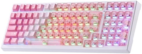 X98 Ultra Wireless Mechanical Creamy Keyboard with Number Pad, Pink