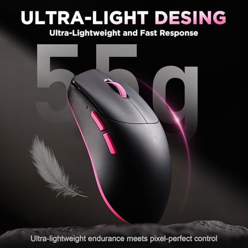 Zero1 Pro Wireless Mouse,Tri-Mode Gaming Mouse, 24K DPI Black Mouse