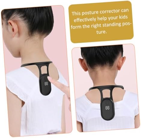Posture Corrector Sensor Device Portable Posture Training Support for Students Lightweight Hanging Design Hunchback Angle Detection Eye Protection Reminder Black Color