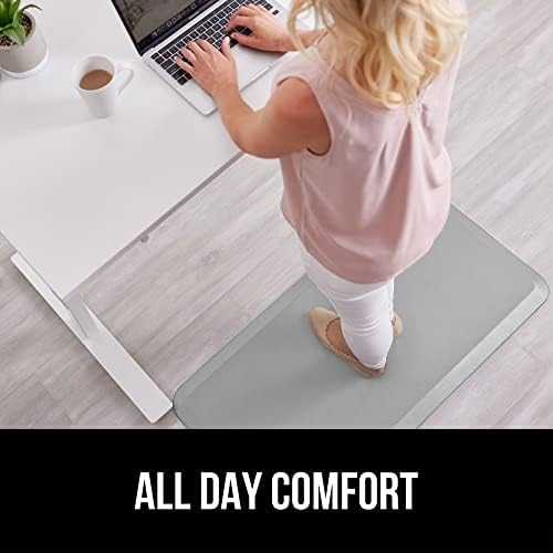 GORILLA GRIP Cushioned Antifatigue Kitchen Mat for Floor, 48x20, Light Gray