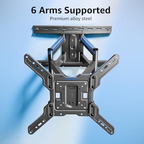 MOUNTUP Ultra Slim Full Motion TV Wall Mount, 1.3" Thin Low Profile TV Bracket for 26-60" LED OLED QLED TVs,Smooth Swivel Tilt Extension,Max Vesa 400x400mm,Up to 88lbs,Fits Single 12" 16" Studs,MU0062