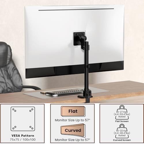 24-57'' Ultrawide Monitor Desk Mount, Aluminum Heavy Duty Monitor Arm