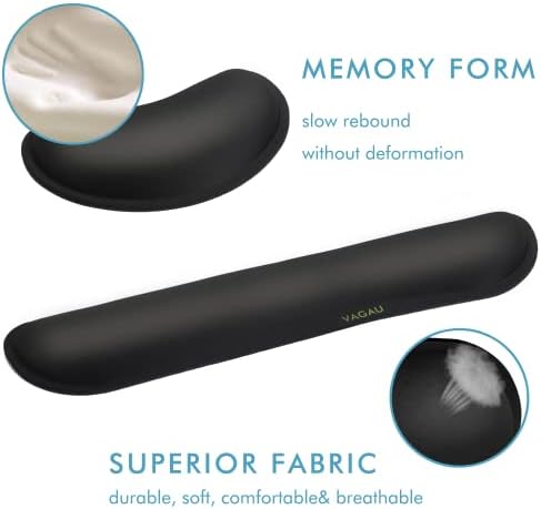 VAGAU Premium Keyboard Wrist Rest and Mouse Pad Wrist Support (2 Pack)