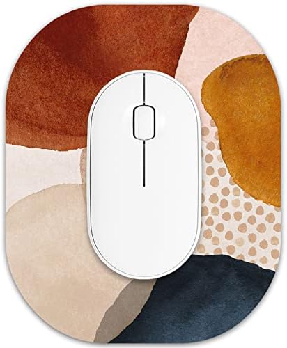 Small Mouse Pad 6 x 7 Inch, Oval Mini Mouse Pad with Non-Slip Rubber Base, Waterproof Compact Mouse Mat for Laptop Computer Wireless Mouse Keyboard Tray Home Office Travel, Abstract Marble
