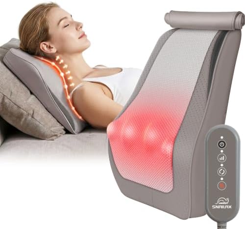 Snailax Back Massager with Heat, 3D Neck Shiatsu Massage Pillow