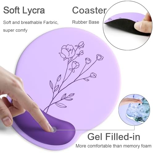 Ergonomic Mouse Pad with Wrist Rest Support,Gel Mouse Pads for Desk
