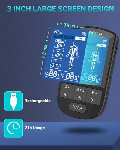 Comfytemp 3-in-1 TENS Unit Muscle Stimulator for Pain Relief, Rechargeable