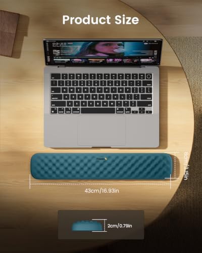 ProtoArc KP50 Ergonomic Wrist Rest for Keyboard with Lycra Surface, Blue