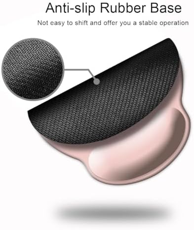 DOOKE ErgoComfort Wrist Rest Mouse Pad-Ergonomic Office Mousepad with Wrist Support-Non-Slip,Pink Desk Accessories Mat for Home&Game Decor Cute Pink