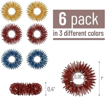 Mr. Pen- Spiky Sensory Rings, 6 Pack, Jewel Tones