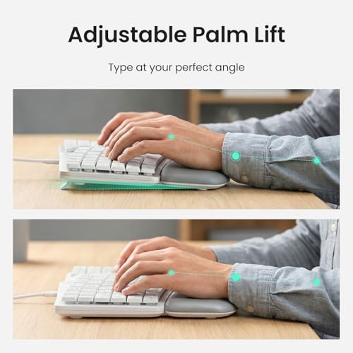 Nulea Ergonomic Split Keyboard, Wired Natural Typing Keyboard with Integrated Palm Rest for Wrist Pain Relief, 2-in-1 Type C&Type A Plug for Mac,Windows,Office & Home(White)