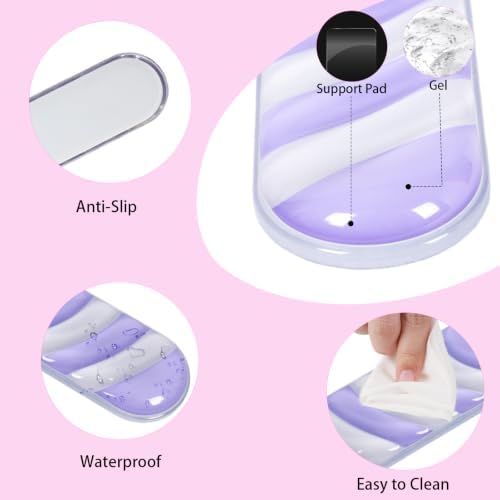 L-SPOUTTO Purple Cute Ergonomic Gel Wrist Rest for Mouse and Keyboard,Heart