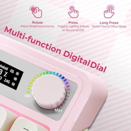 AULA S99pro Wireless Pink Keyboard,Full Size Creamy Gaming Keyboard
