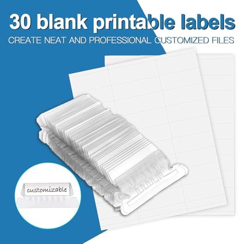 HERKKA Hanging File Folders, 30 Pack Reinforced Letter Size Hanging Folders, Designed for Bulky Files, Filing Cabinet, 1/5-Cut Adjustable Tabs (Lightblue)