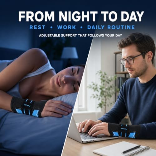 FENGJIDA Carpal Tunnel Wrist Brace for Night Sleep,Work,Typing Support