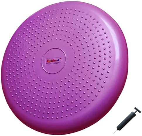AppleRound Inflated Wobble Cushion with Hand Pump, Air Stability Board (Extra Thick), Core Balance Disc for Adults, Sensory Wiggle Seat for Kids, Flexible Seating for All Age, 13.5in / 34cm Diameter