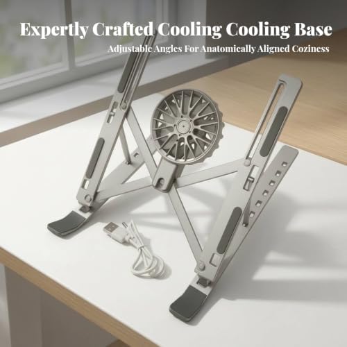 Ergonomic Laptop Stand with Cooling Fan, Black