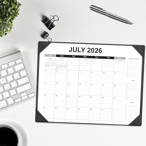 Desk Calendar 2026-2027 with Desk Mat – 22" x 17" Large Desk Pad Calendar Runs from July 2026 to December 2027, Office Supplies Desktop Monthly Calendar for Home & Office