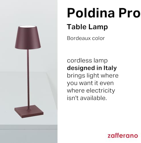 Zafferano, Poldina Pro, Rechargeable Cordless Lamp, Bordeaux